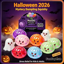 Glitter Ghost Dumpling Squishy 2-Pack — Slow Rising Stress Relief Fidget Toys