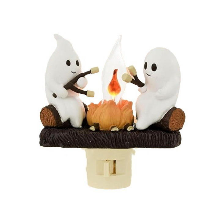 3D Flickering Campfire Night Light — Plug-In LED Cozy Nightlight for Bedroom, Hallway & Holiday Decor