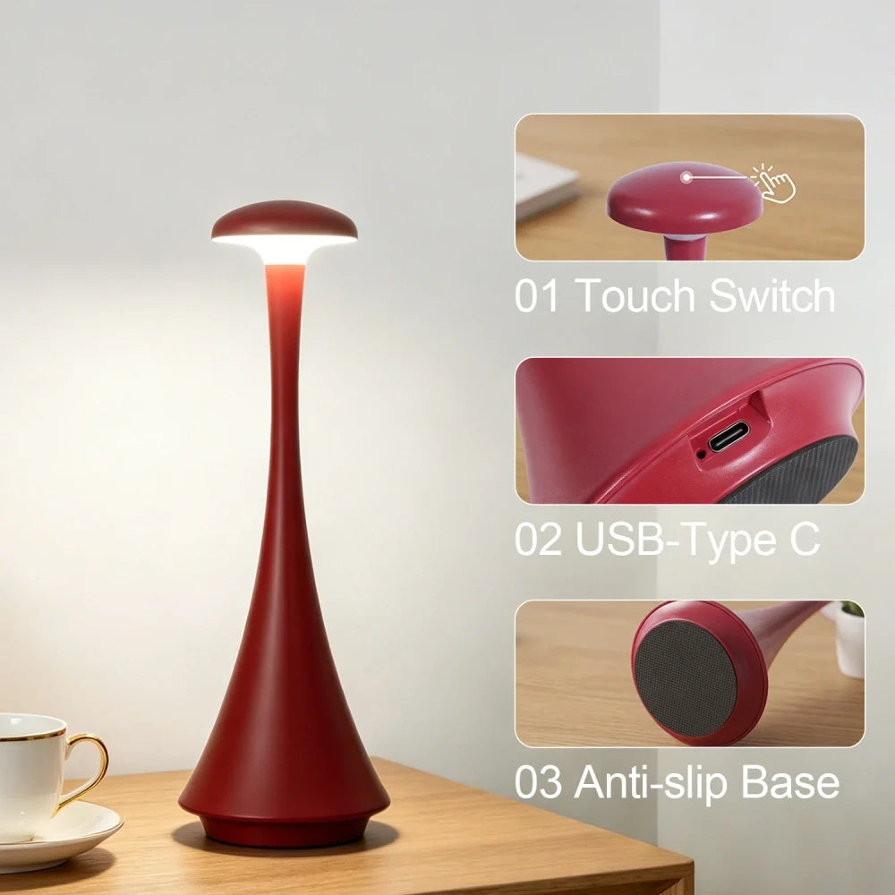 Rechargeable Mushroom Table Lamp