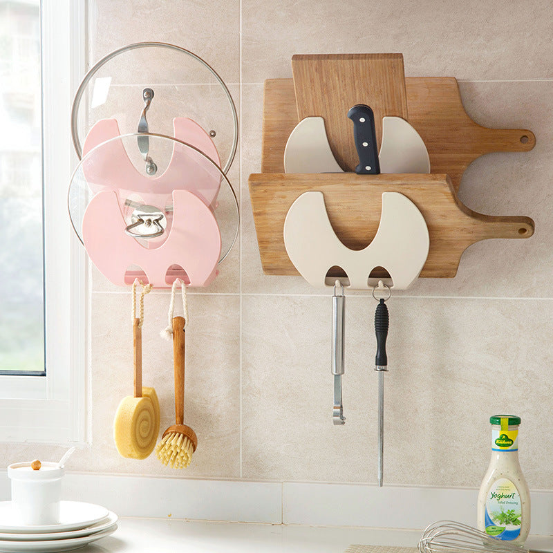 Stick-On Pot Lid Organizer — 2-Tier, No-Drill Cabinet & Wall Rack