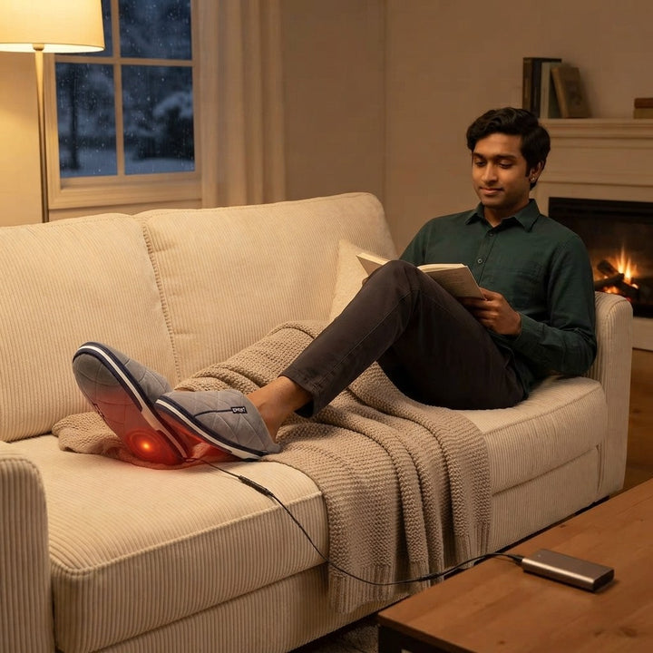 Electric Heated Foot Warmer Slippers