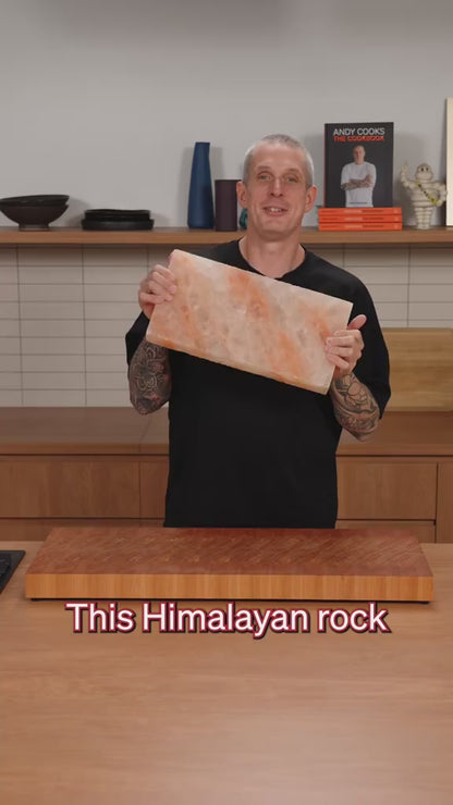 Himalayan Salt Block — Pink Salt Cooking & Serving Plate (12" x 8")