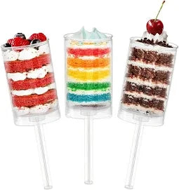 20 Pack Clear Cake Push Pop Containers with Lids