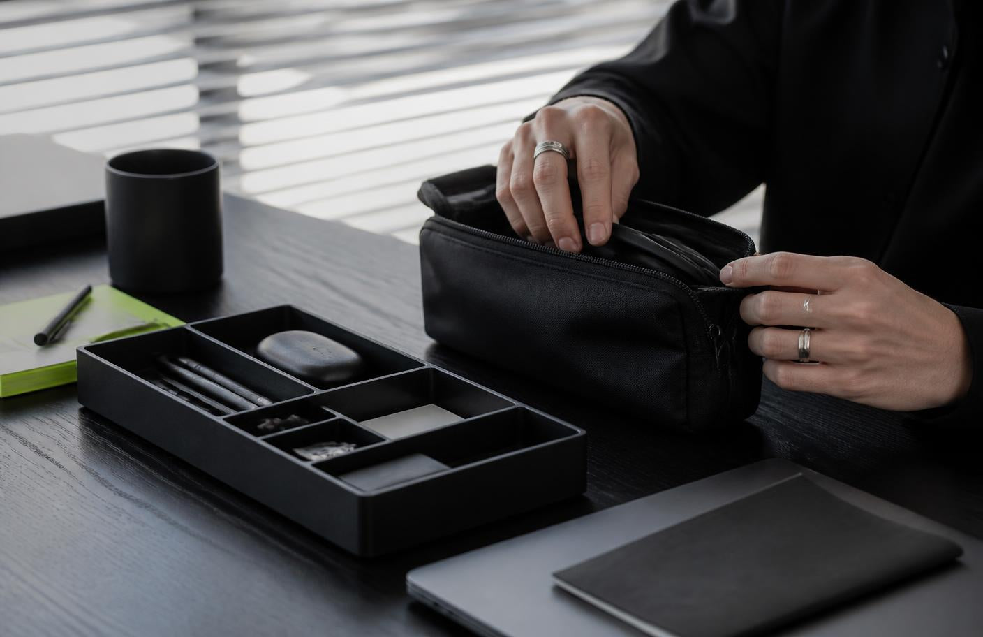 A moxxi customer using everyday essentials at a desk